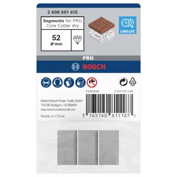 Bosch 2608601415 Diamantsegmente für Trockenbohrkronen, 3er-Pack