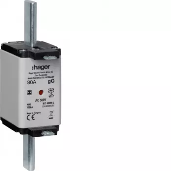 HAGER LNH2080MK NH-Sicherungseinsatz 80A 500V gG Größe 2C mit Kennmelder