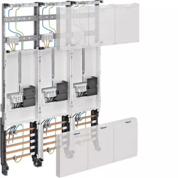 HAGER Komplettes Zählerfeld ZL33W4N, 3-phasig, 3-Punkt, 1050mm, 3-Feld