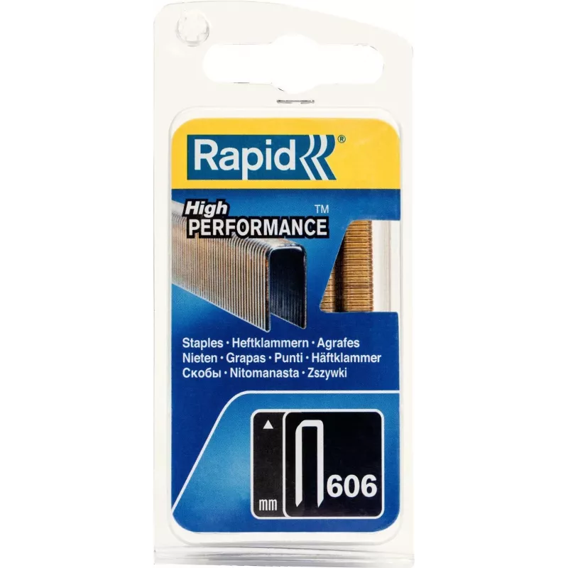 RAPID TOOLS Schmalklammern Typ 606, 12 mm, Kleinpackung, verzinkter Stahldraht, harzbeschichtete Oberfläche, 1 Stück 40109527