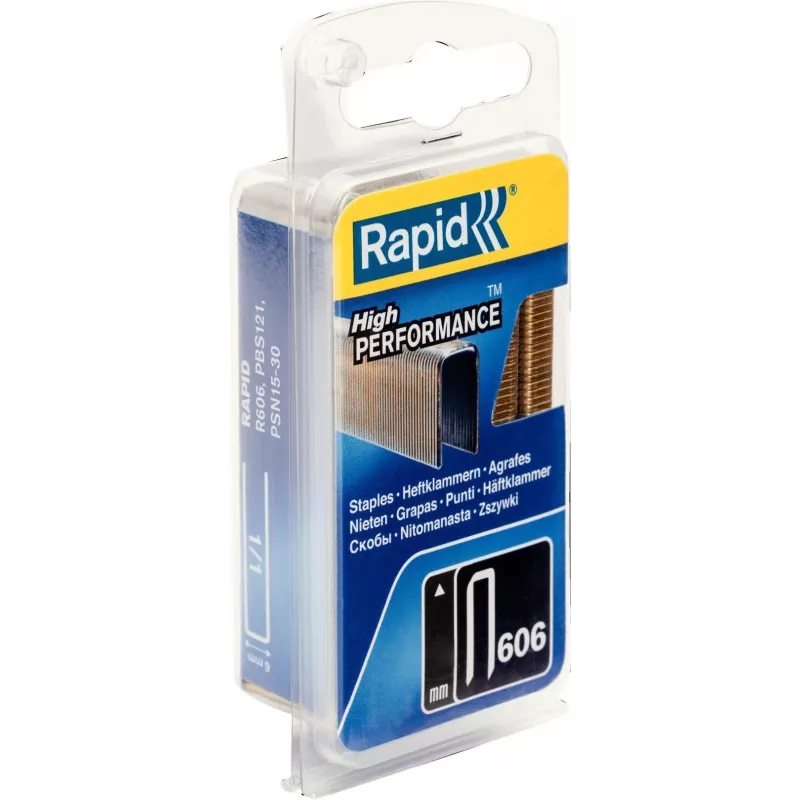 RAPID TOOLS Schmalklammern Typ 606, 12 mm, Kleinpackung, verzinkter Stahldraht, harzbeschichtete Oberfläche, 1 Stück 40109527