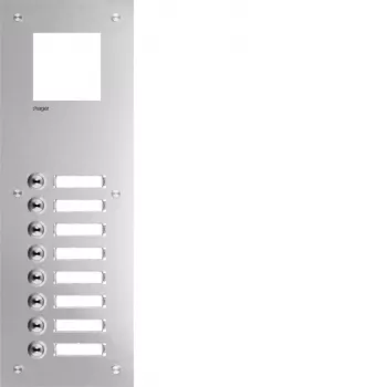 Hager RTQ108X Sprechanlagen-Frontplatte, Mono-Audio, 8 Ruftasten, Weiß