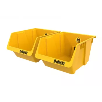 DEWALT DWST82813-1 TSTAK Werkzeugkoffer Doppelpack – 2x 14L stapelbare Kunststoffbehälter, Schwarz/Gelb