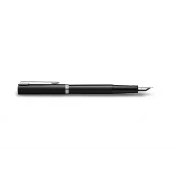 Waterman Impression Füllfederhalter schwarzer Lack Chrom-Zierring feine Feder blaue Tinte Geschenkbox 2225496