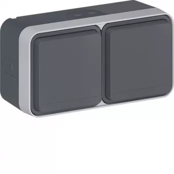 HAGER WNC126 Schuko-Steckdose, 2-fach, horizontal, weiß