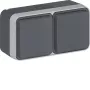 HAGER WNC126 Schuko-Steckdose, 2-fach, horizontal, weiß