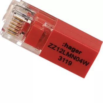 Hager Abschlusswiderstand ZZ12LMN04W RJ12 für LMN-Modul 120 Ohm