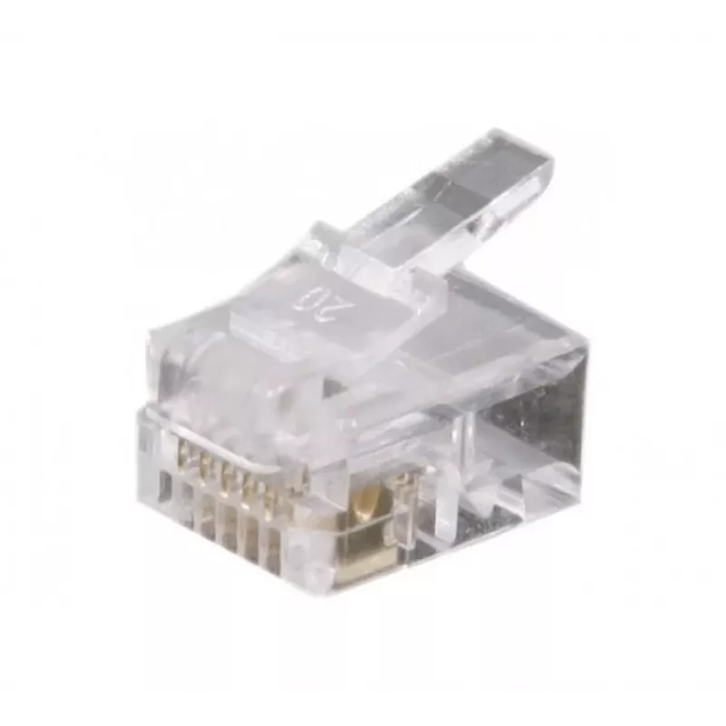 Exertis Connect RJ12 Modularstecker für Flachkabel, ungeschirmt, 6P6C, 10er-Pack (920630)