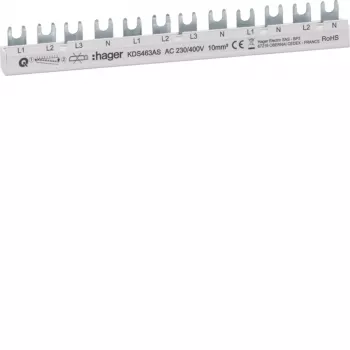 HAGER KDS463AS 3-Phasen 63A 12-Modul QuickBusbar Phasenschiene