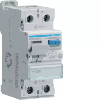 HAGER CDF540D Fehlerstrom-Schutzschalter 2P 40A 30mA Typ F 10kA