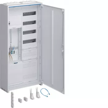 Hager universZ Komplett-Zählerschrank ZB323Q15ENT, 3-Punkt, 1 Zählerfeld, APZ, Rfz, 1100x550x205 mm, Weiß