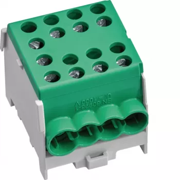 HAGER KH35E8 1-poliger Hauptleitungs-Abzweigklemmenblock, 10-35 mm², 125 A, Grün
