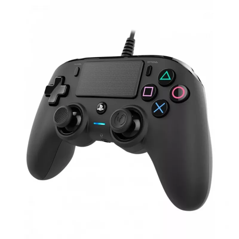 NACON PS4 Compact Controller Schwarz – Kabelgebundenes Gamepad für PS4 & PC
