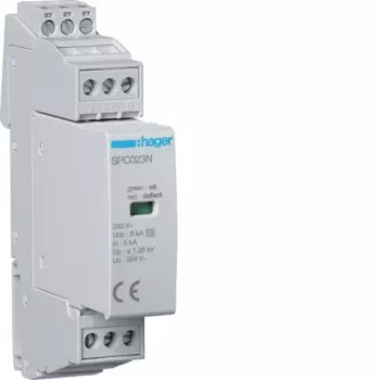 Hager SPC203N Typ 3 Überspannungsableiter 1P+N Uc 264V In 5kA Up 1,25kV mit Fernmeldekontakt