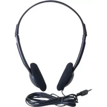 Exertis Connect On-Ear kabelgebundenes Headset mit Bügelmikrofon, 3,5 mm Klinke, Schwarz (059201)