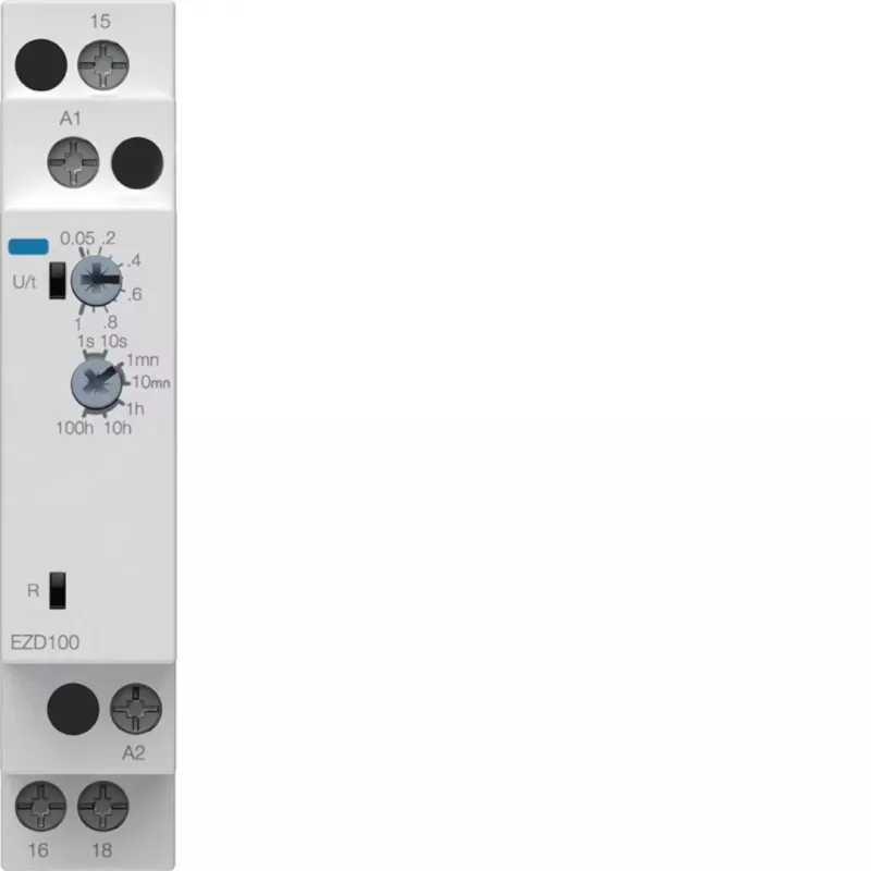Hager EZD100 Multifunktions-Zeitrelais 24-240V AC/DC, 10 Funktionen, 1 CO-Kontakt, DIN-Schiene