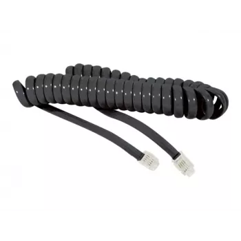 EXERTIS CONNECT Spiralkabel für Telefonhörer, Schwarz, Ausgezogene Länge 2,0 m 936650