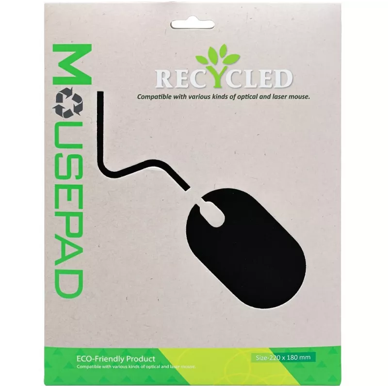 Exertis Connect Mauspad, Recyclingmaterial, 220 x 180 mm, Schwarz