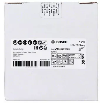 Bosch Best for Metal+Inox R780 Oberflächenvlies, 125 mm, X-LOCK, Körnung 120 2608619188