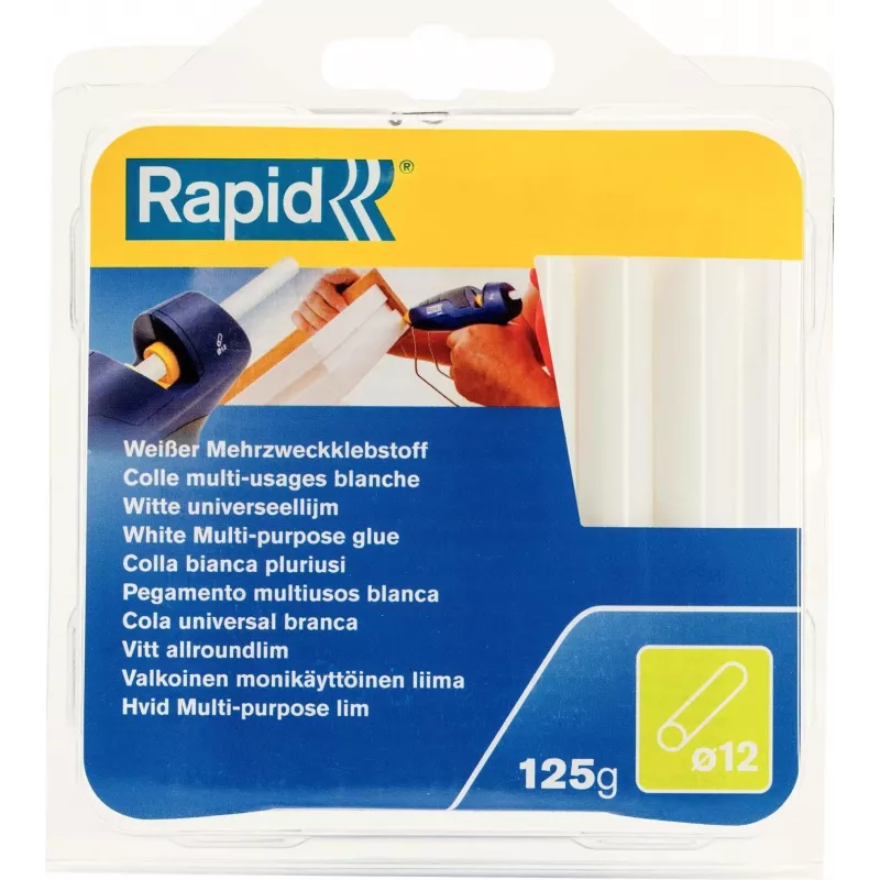 RAPID TOOLS Universal Weiß Heißklebesticks 12 mm Durchmesser, EVA & Harz, Lösungsmittelfrei, 1 Stück (40107355)