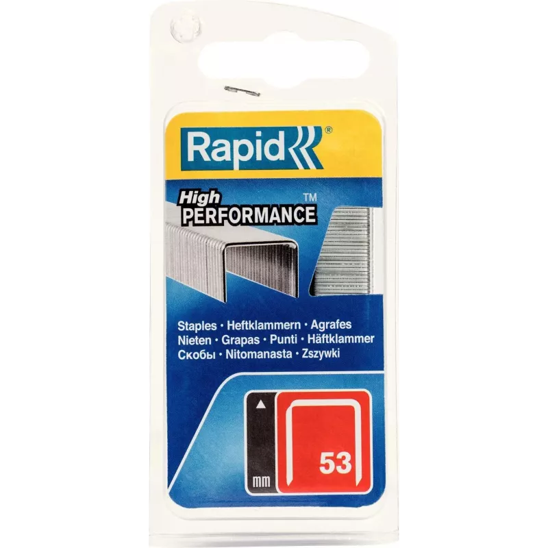 RAPID TOOLS Typ 53 Feindrahtklammern 6 mm verzinkter Stahl, 1250er Pack 40109502