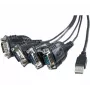 Exertis Connect USB-zu-Seriell-Adapterkabel, USB-A Stecker auf DB-9 Stecker, 1,3 m, Rändelschrauben, Schwarz 040344