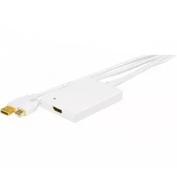 EXERTIS CONNECT Mini DisplayPort 1.1 auf HDMI Konverter mit USB-Audio, DP Stecker + USB Stecker auf HDMI Buchse, Schwarz 127406