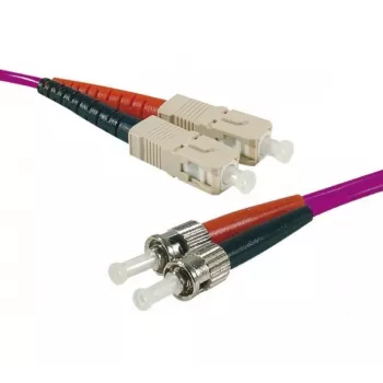 EXERTIS CONNECT LWL-Patchkabel Eco, OM4 50/125µm, ST auf SC Duplex, Erika-Violett, 5m 392824