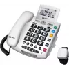 Geemarc Pack SERENTIES Schnurgebundenes Seniorentelefon mit Sturzerkennungs-Pendant, Hintergrundbeleuchtetes Display, Weiß