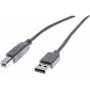 Exertis Connect USB 2.0 Typ-A Stecker auf Typ-B Stecker Kabel, 3 m, Grau 532409