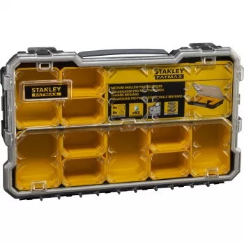 Stanley FatMax Pro-Stack Kleinteile-Organizer mit 10 herausnehmbaren Behältern, Schwarz/Gelb
