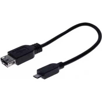 EXERTIS CONNECT Micro USB OTG Adapterkabel, USB-A Buchse zu Micro-B Stecker, 0,15 m, Schwarz 532416