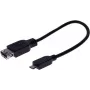 EXERTIS CONNECT Micro USB OTG Adapterkabel, USB-A Buchse zu Micro-B Stecker, 0,15 m, Schwarz 532416