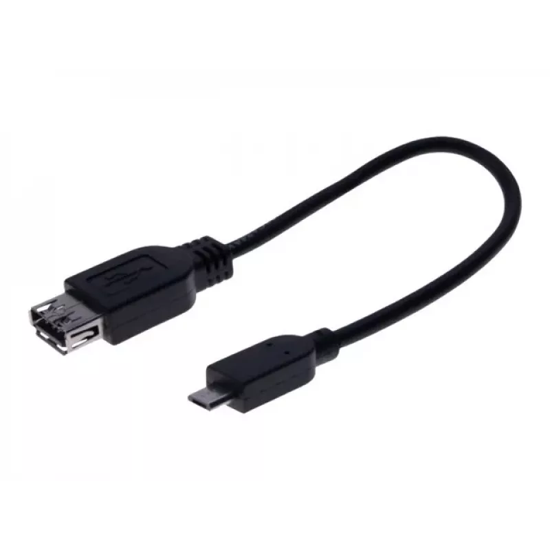 EXERTIS CONNECT Micro USB OTG Adapterkabel, USB-A Buchse zu Micro-B Stecker, 0,15 m, Schwarz 532416