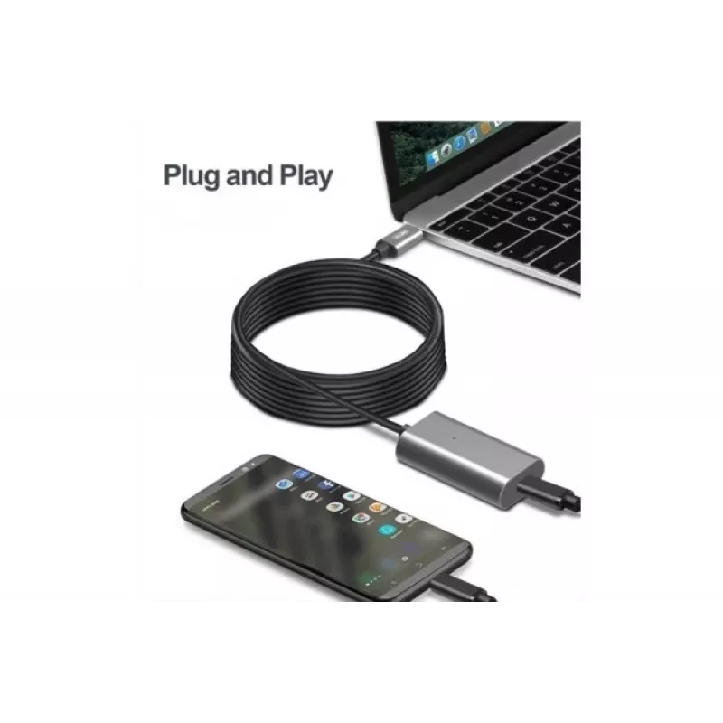 Exertis Connect Aktives USB-C-Verlängerungskabel 5m USB 3.1 Gen 1 5Gbps 60W PD 149255