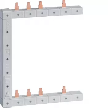 HAGER KCF563L vertikale linke Phasenschiene, 2-reihig, 2-polig, 63 A, 12 Module, Stifttyp