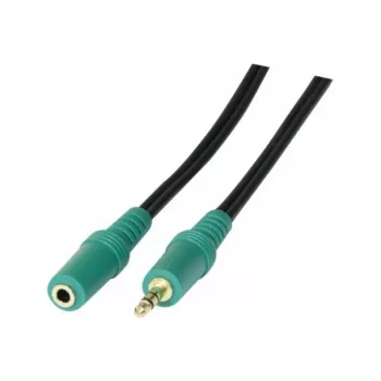 EXERTIS CONNECT 3,5mm Stereo-Audio-Verlängerungskabel M/F 3,0m Schwarz 108865