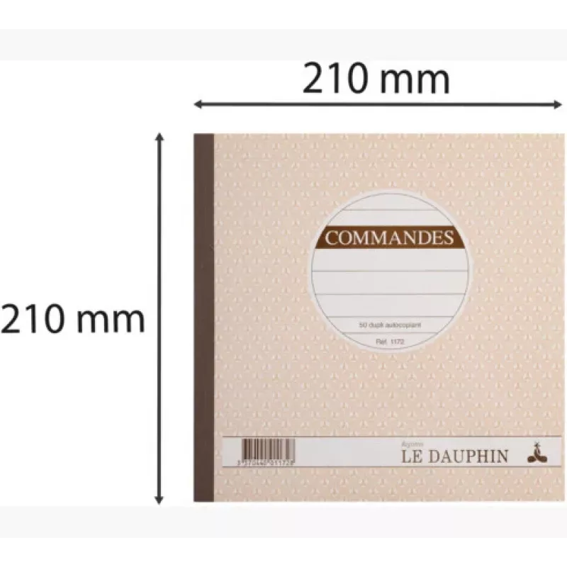 Le Dauphin Manifold Commandes Auftragsformularblock, 210 x 210 mm, 2-teilig selbstdurchschreibend, 50 Sätze, Weiß/Gelb (1172D)