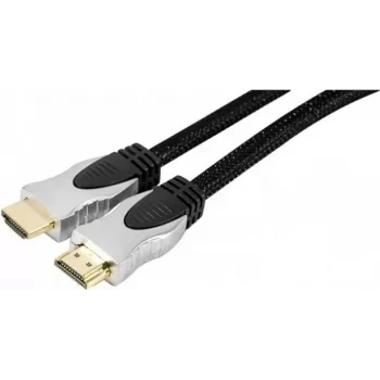 EXERTIS CONNECT High-Speed-HDMI-Kabel mit Ethernet, vergoldet, geflochten, 1,5 m, Schwarz 127899