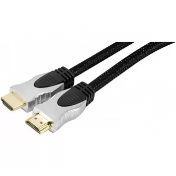 EXERTIS CONNECT High-Speed-HDMI-Kabel mit Ethernet, vergoldet, geflochten, 1,5 m, Schwarz 127899