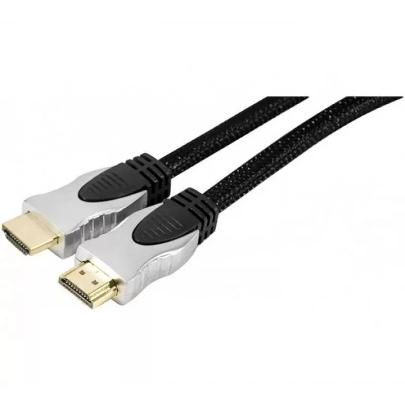 EXERTIS CONNECT High-Speed-HDMI-Kabel mit Ethernet, vergoldet, geflochten, 1,5 m, Schwarz 127899