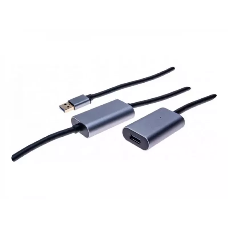 EXERTIS CONNECT Aktives USB 3.0 Verlängerungskabel 10m, USB-A Stecker auf USB-A Buchse, 5Gbps, Schwarz 149264