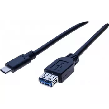 EXERTIS CONNECT USB-C auf USB-A Adapterkabel, 50 cm, Schwarz 150319
