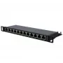 EXERTIS CONNECT Cat. 6A STP 10-Zoll 0,5U 12-Port Patchpanel, Schwarz 257312