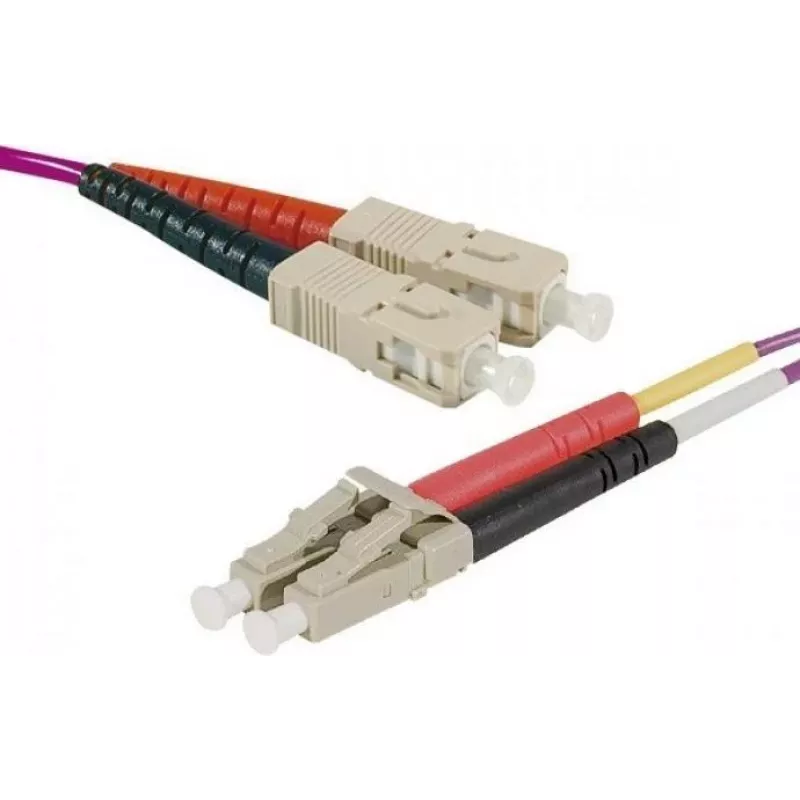 EXERTIS CONNECT 10m LC/UPC auf LC/UPC OM4 Multimode Duplex LWL Patchkabel, LSZH, Erika Violett 392786
