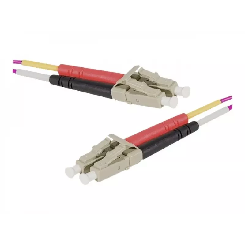 EXERTIS CONNECT 10m LC/UPC auf LC/UPC OM4 Multimode Duplex LWL Patchkabel, LSZH, Erika Violett 392786