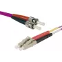 EXERTIS CONNECT Eco OM4 Glasfaser-Patchkabel LC Duplex auf ST Duplex, 50/125 µm, Erika-Violett, 1,0 m, UPC Polish 392791