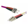 EXERTIS CONNECT Eco OM4 Glasfaser-Patchkabel LC Duplex auf ST Duplex, 50/125 µm, Erika-Violett, 1,0 m, UPC Polish 392791