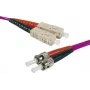 EXERTIS CONNECT OM4 Glasfaser-Patchkabel, 50/125 µm, 2x ST auf SC Duplex, Erika-Violett, 1 m, UPC 392821