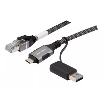 Dexlan USB Gigabit Ethernet Netzwerkkabel, USB C/A auf RJ45, 2,0 m (310702)